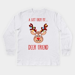 Funny Christmas Reindeer | Best Friend Gift Ideas Kids Long Sleeve T-Shirt